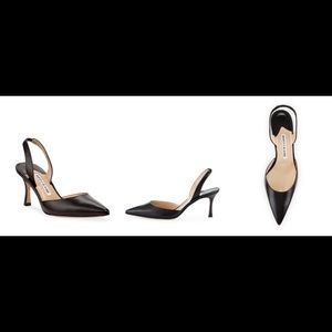 Manolo Blahnik Carolyne Leather Mid-Heel 70mmPumps